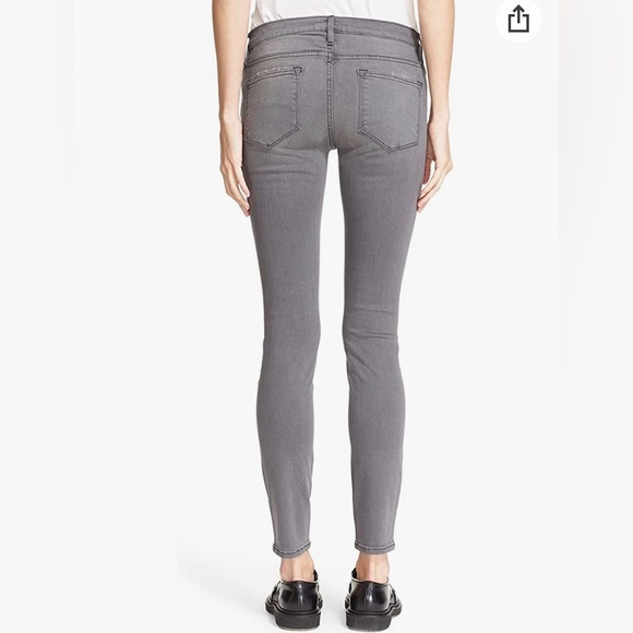 FRAME "Le SKinny de Jeanne" Skinny Jeans Ripped Style Gray Size 30 - Picture 4 of 12